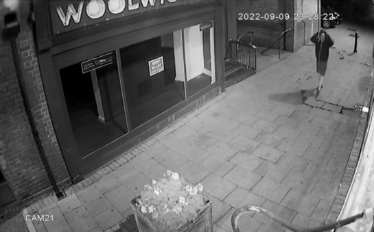 CCTV - a hooded Ryan as he returns to The Lounge